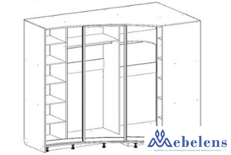Радиусный шкаф-купе арт.15 пластик